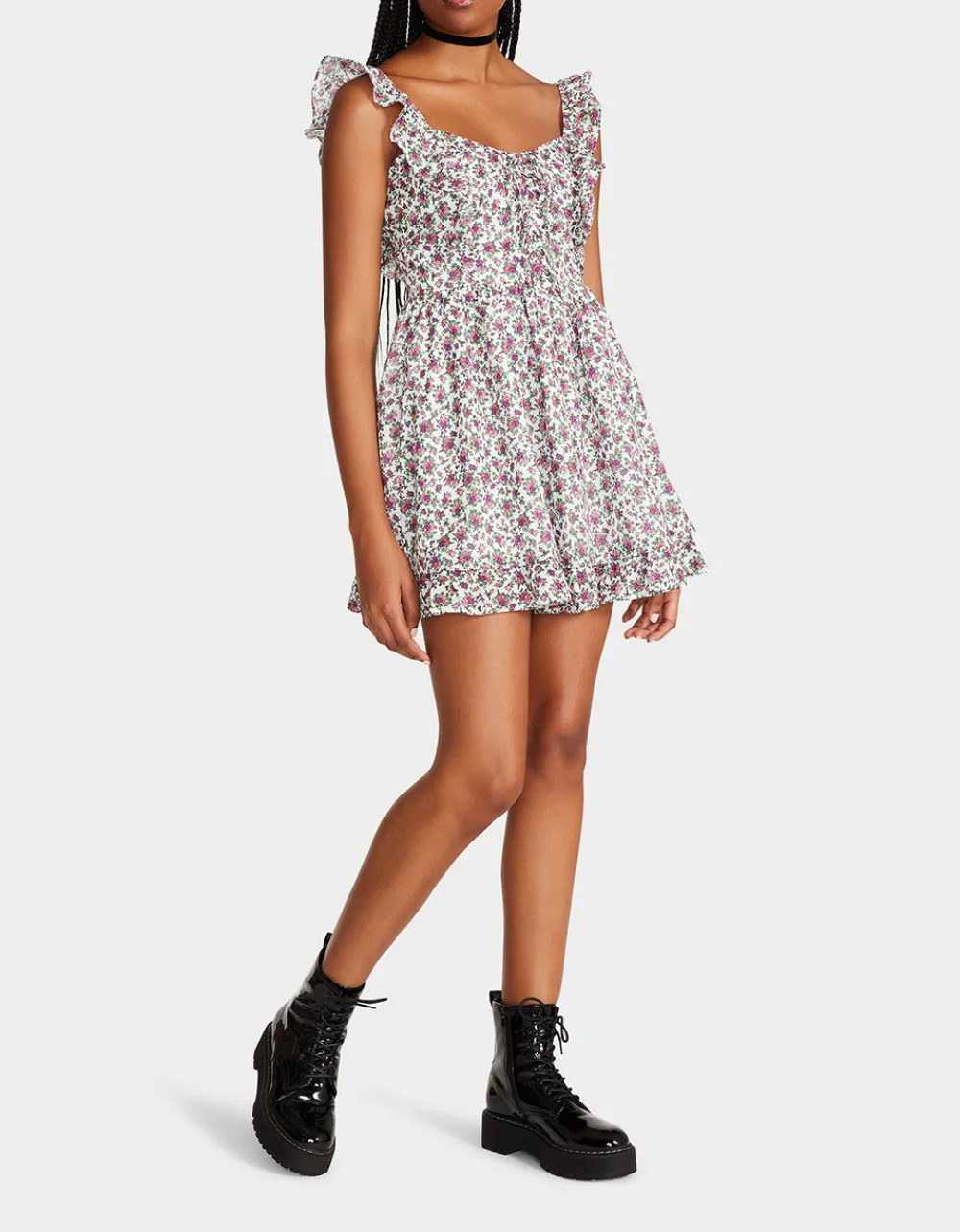 vintage_ditsy_floral_mini_5.webp Betsey Johnson Vintage Ditsy Floral Mini Dress White Multi Best Sale