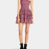 Betsey Johnson Vintage Ditsy Floral Strapless Mini Dress Pink Fashion