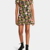 Betsey Johnson Vintage Floral Mini Dress Black Flash Sale