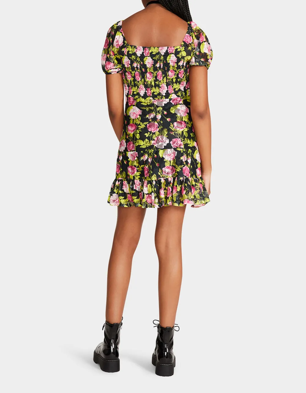 vintage_floral_mini_dress_3.webp Betsey Johnson Vintage Floral Mini Dress Black Flash Sale