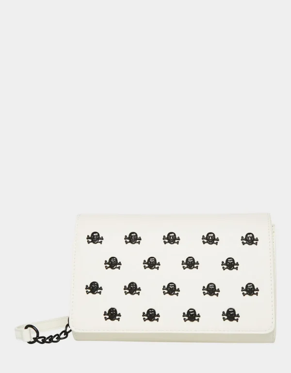 Betsey Johnson Xo Skull Crossbody White New