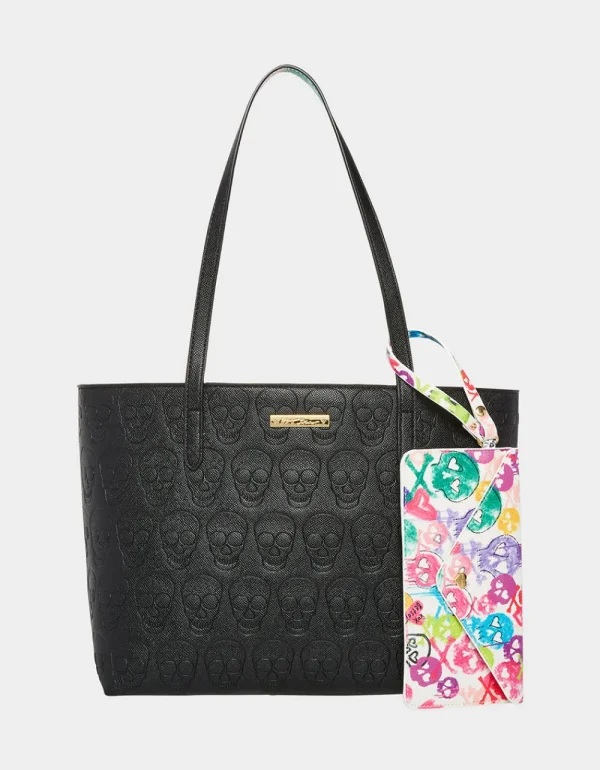 Betsey Johnson Xo Skull Tote Black Discount